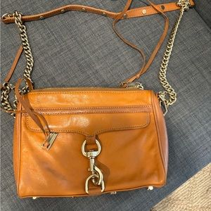 Rebecca Minkoff Crossbody 9”x6.5” Brown leather Gold hardware